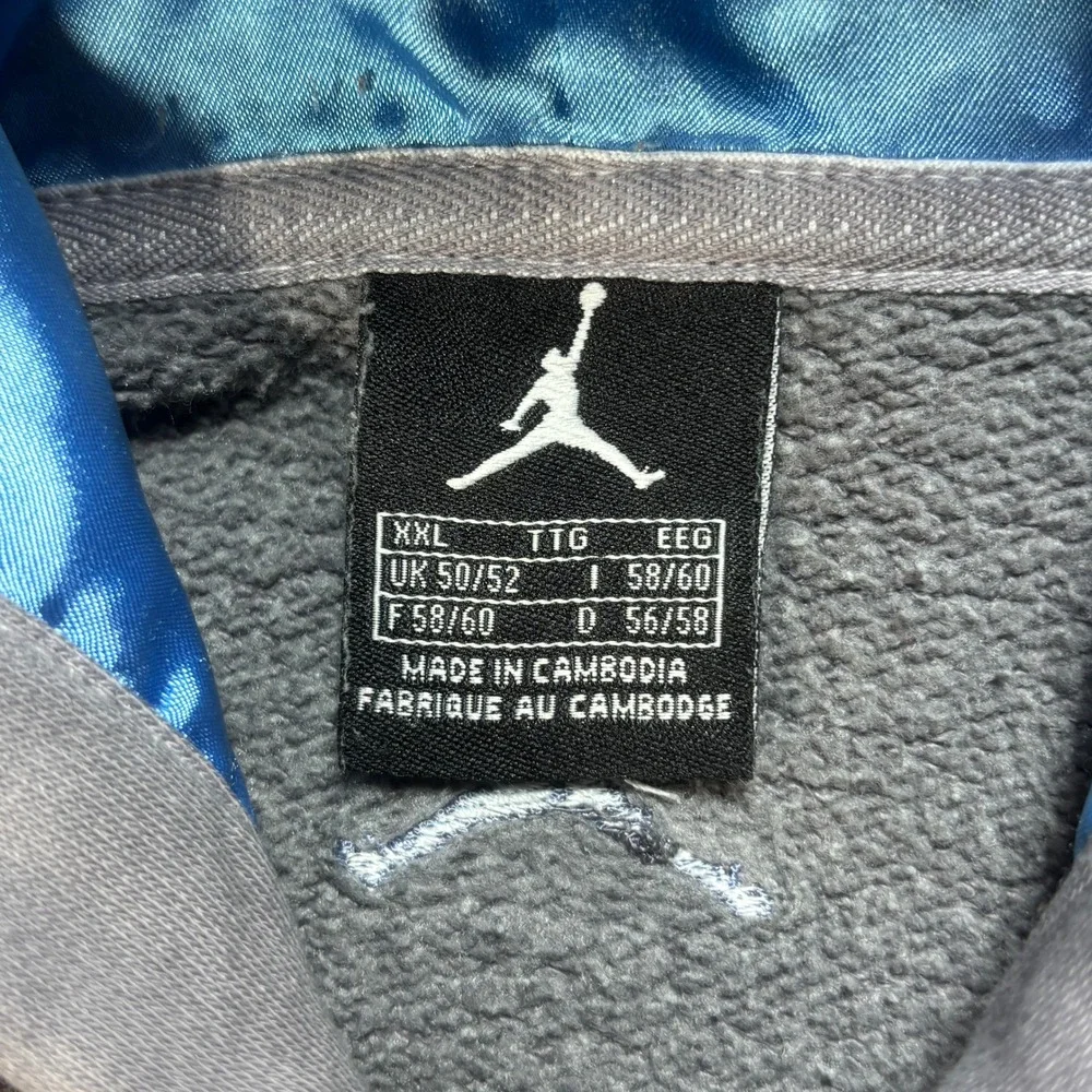 Air Jordan Men's XXL Hooded Sweatshirt Pullover HoodieGray Faded Satin Lined